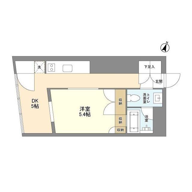 TREFORM(1DK/1階)の間取り写真
