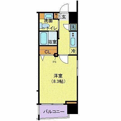 メイクスデザイン南青山(1K/6階)の間取り写真