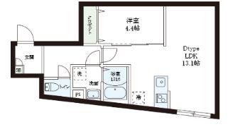 レピュア小石川レジデンスII(1LDK/4階)の間取り写真