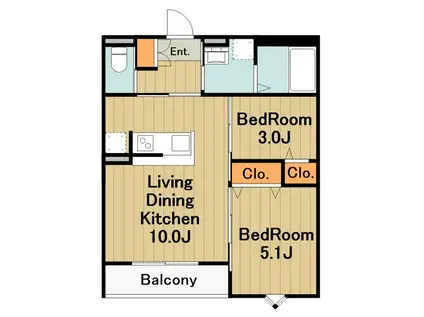 ROBOT HOME 相模原2(2LDK/2階)の間取り写真