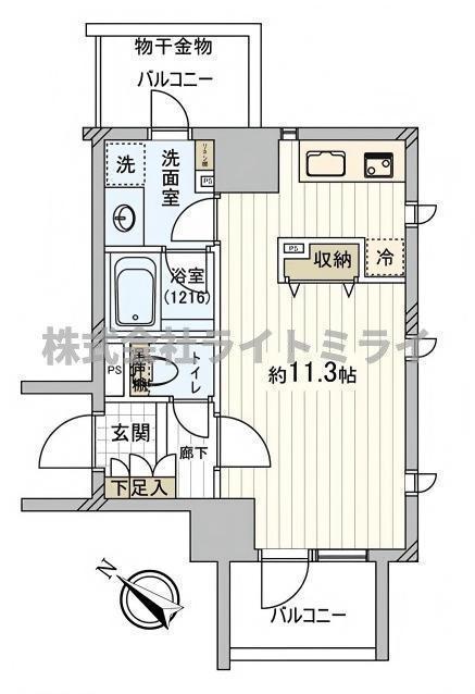 ダイナシティ王子(ワンルーム/3階)の間取り写真