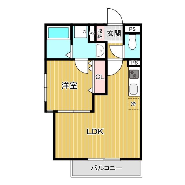 リテラス光善寺(1LDK/1階)の間取り写真