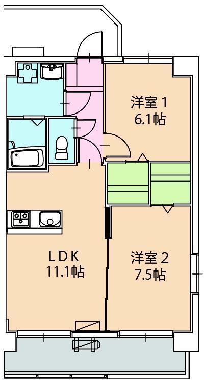 SCELTO・K(2LDK/4階)の間取り写真