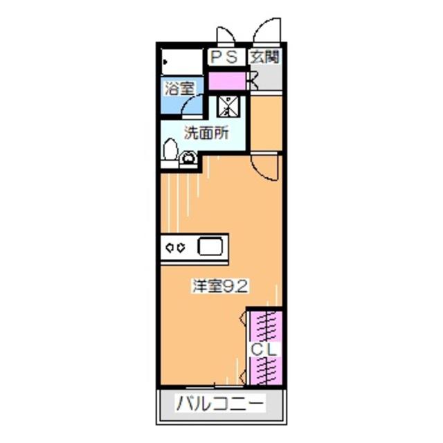 TKアンバーコート宿院(ワンルーム/9階)の間取り写真