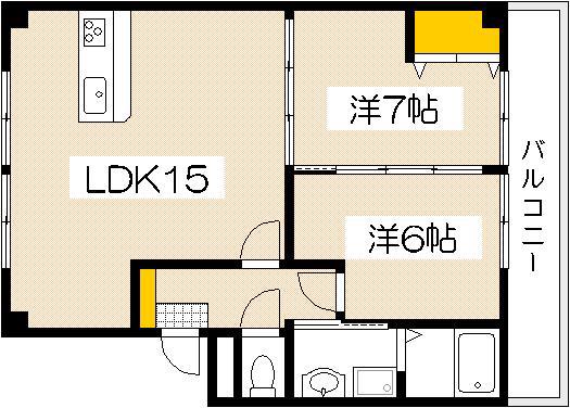 ボイスビルⅡ(2LDK/3階)の間取り写真