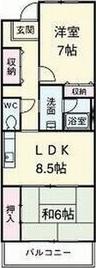 スエルテ菊住(2LDK/4階)の間取り写真
