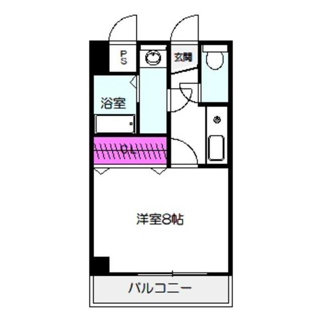プロシード東小橋(1K/2階)の間取り写真