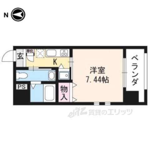 HF河原町二条レジデンス(1K/9階)の間取り写真