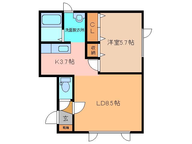 ハウスオブローズ5(1LDK/1階)の間取り写真