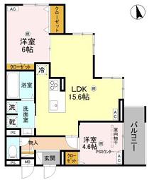 D-ROOM東本町3丁目(2LDK/1階)の間取り写真