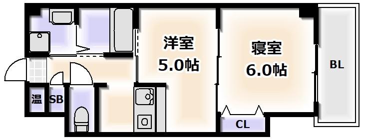 エミネンスパレス(1DK/5階)の間取り写真