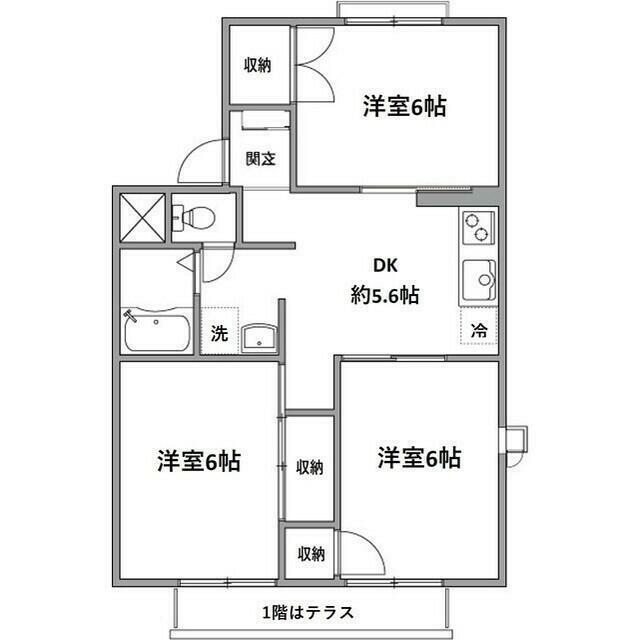 メゾン7(3DK/1階)の間取り写真
