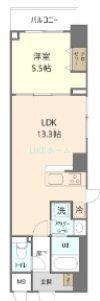 グリシーヌ(1LDK/7階)の間取り写真