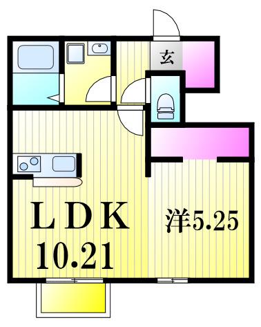 セナリオフォルム柏たなかII(1LDK/1階)の間取り写真