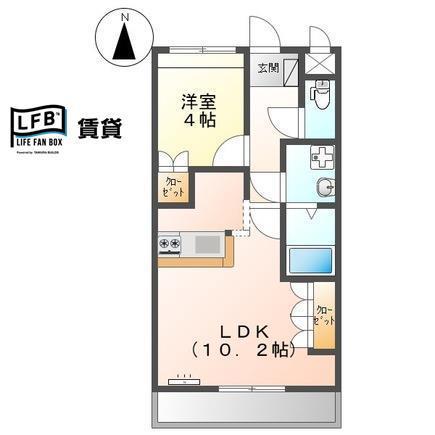 メゾンブランシュ(1LDK/1階)の間取り写真