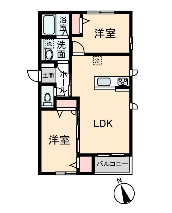 レモーネII(2LDK/1階)の間取り写真