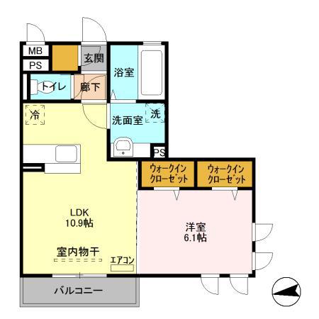 GT ASAKO(1LDK/2階)の間取り写真