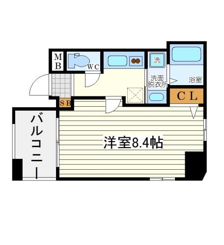 アクアプレイス南堀江(1K/5階)の間取り写真