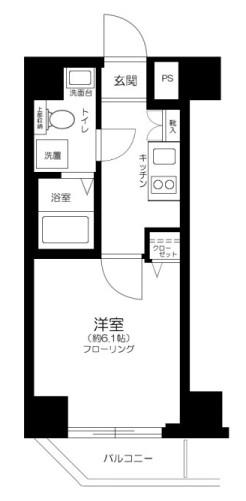 レアシス練馬(1K/4階)の間取り写真