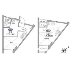 ベンセレーモス(1LDK/6階)の間取り写真