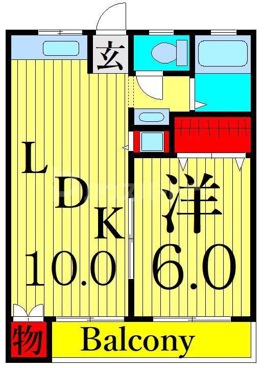 光マンション(1LDK/2階)の間取り写真