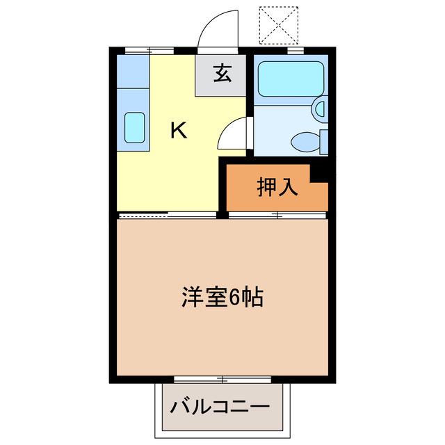 松浦ハイツ(1K/1階)の間取り写真