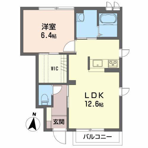 KブランシェH(1LDK/1階)の間取り写真
