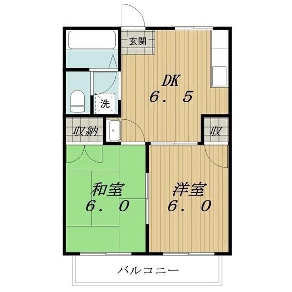 NEWCITYシンNO1(2DK/1階)の間取り写真