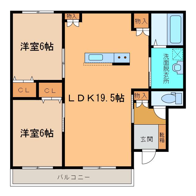 BAOBABIII(2LDK/1階)の間取り写真