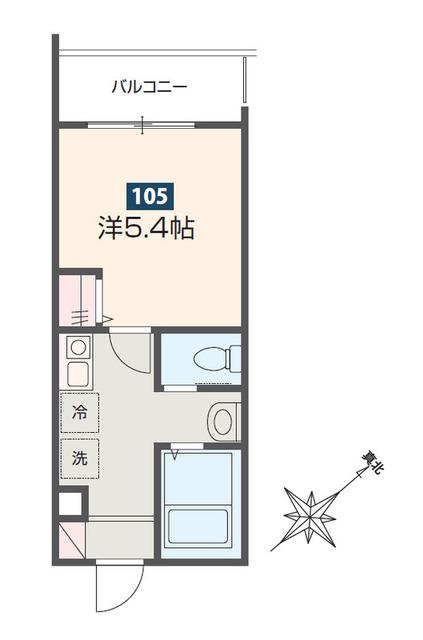 MELDIA新百合ヶ丘(1K/1階)の間取り写真