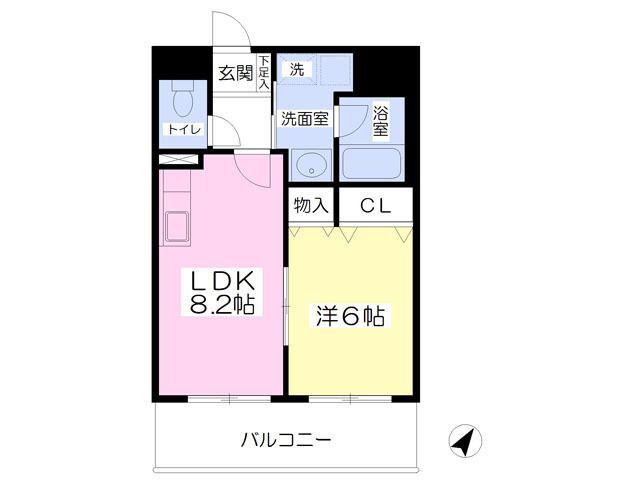 マーレブレッソ(1LDK/2階)の間取り写真