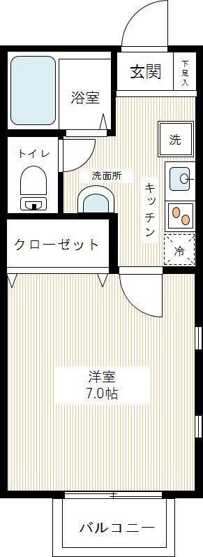 キャメル西川口(1K/2階)の間取り写真