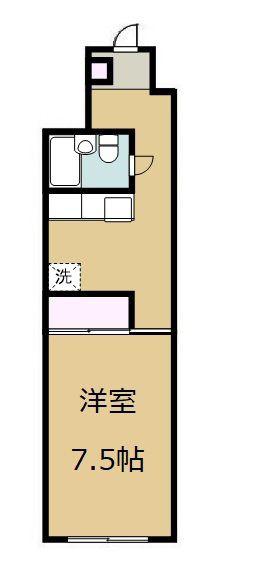 福室マンション(1K/3階)の間取り写真