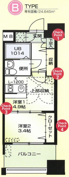 NO.62 ORIENTBLD(2K/19階)の間取り写真