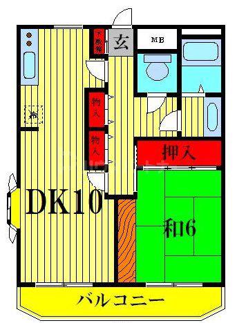 サンウィング新松戸I(1DK/3階)の間取り写真