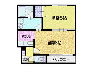 メルクリウス(1LDK/4階)の間取り写真