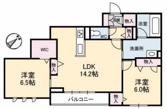 SORTE(2LDK/2階)の間取り写真