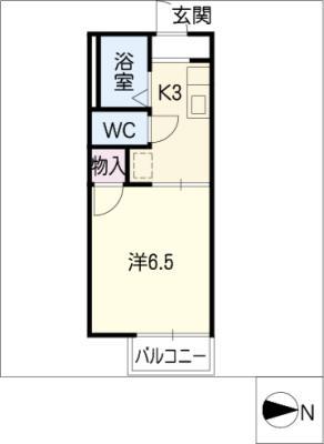 Tコーポ長久手(1K/2階)の間取り写真
