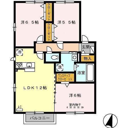グランモア町村(3LDK/2階)の間取り写真