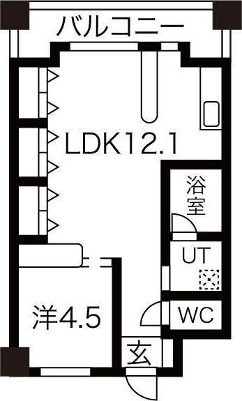 名星ビル(1LDK/3階)の間取り写真