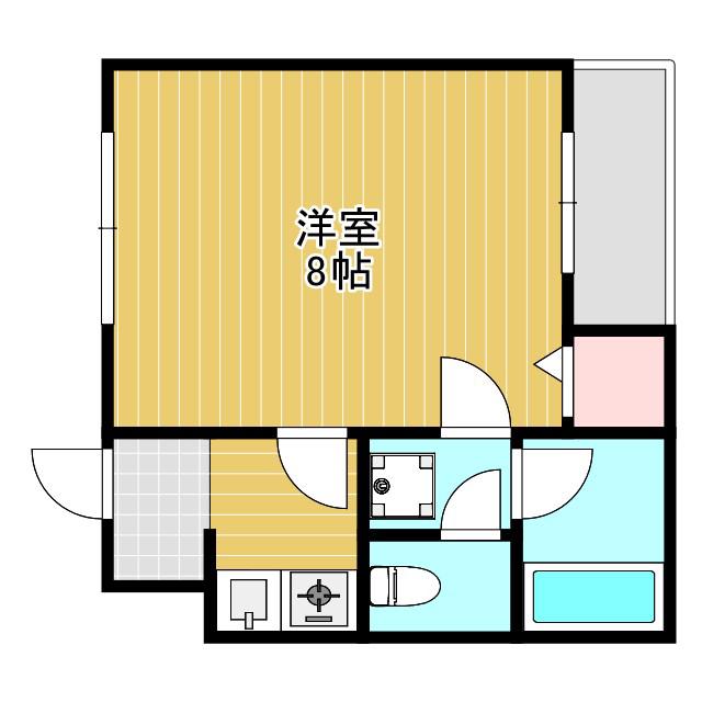 フォレストヴィラ(1K/1階)の間取り写真