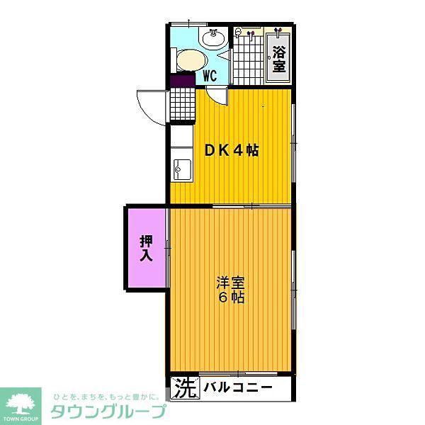 板橋コーポ(1DK/3階)の間取り写真