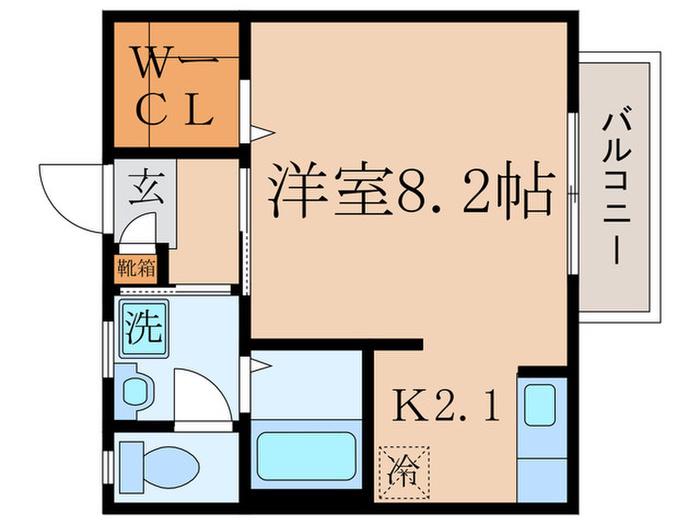 アーバンコート林(1K/2階)の間取り写真