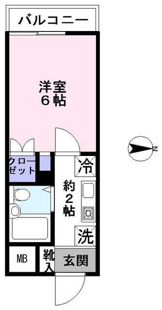 コンフォート学芸大(1K/2階)の間取り写真