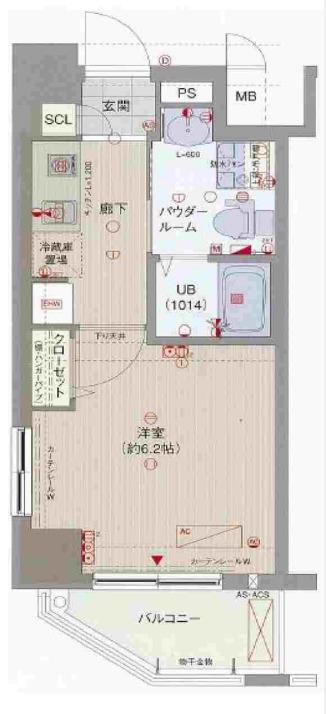 エイペックス京町堀II(1K/8階)の間取り写真
