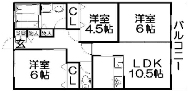 ビオラ翠香園(3LDK/2階)の間取り写真
