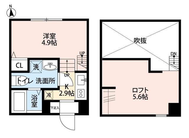 ジオーレ稲田堤(ワンルーム/2階)の間取り写真