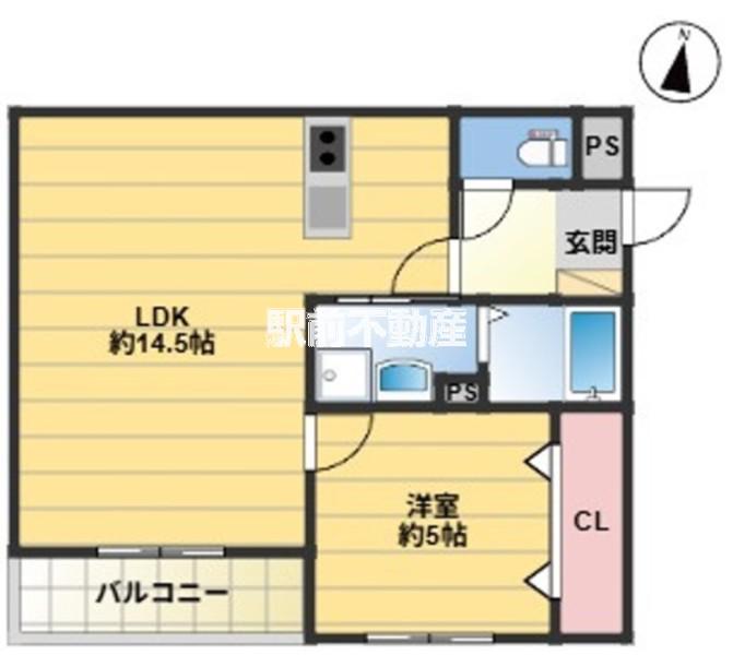 GRANDIS(1LDK/2階)の間取り写真