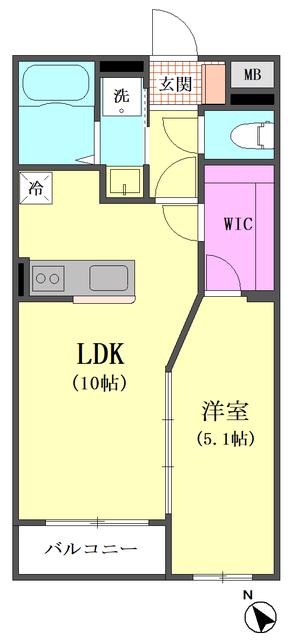 BLISS OF LIFE(1LDK/4階)の間取り写真