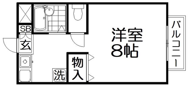 ラポール(1K/1階)の間取り写真